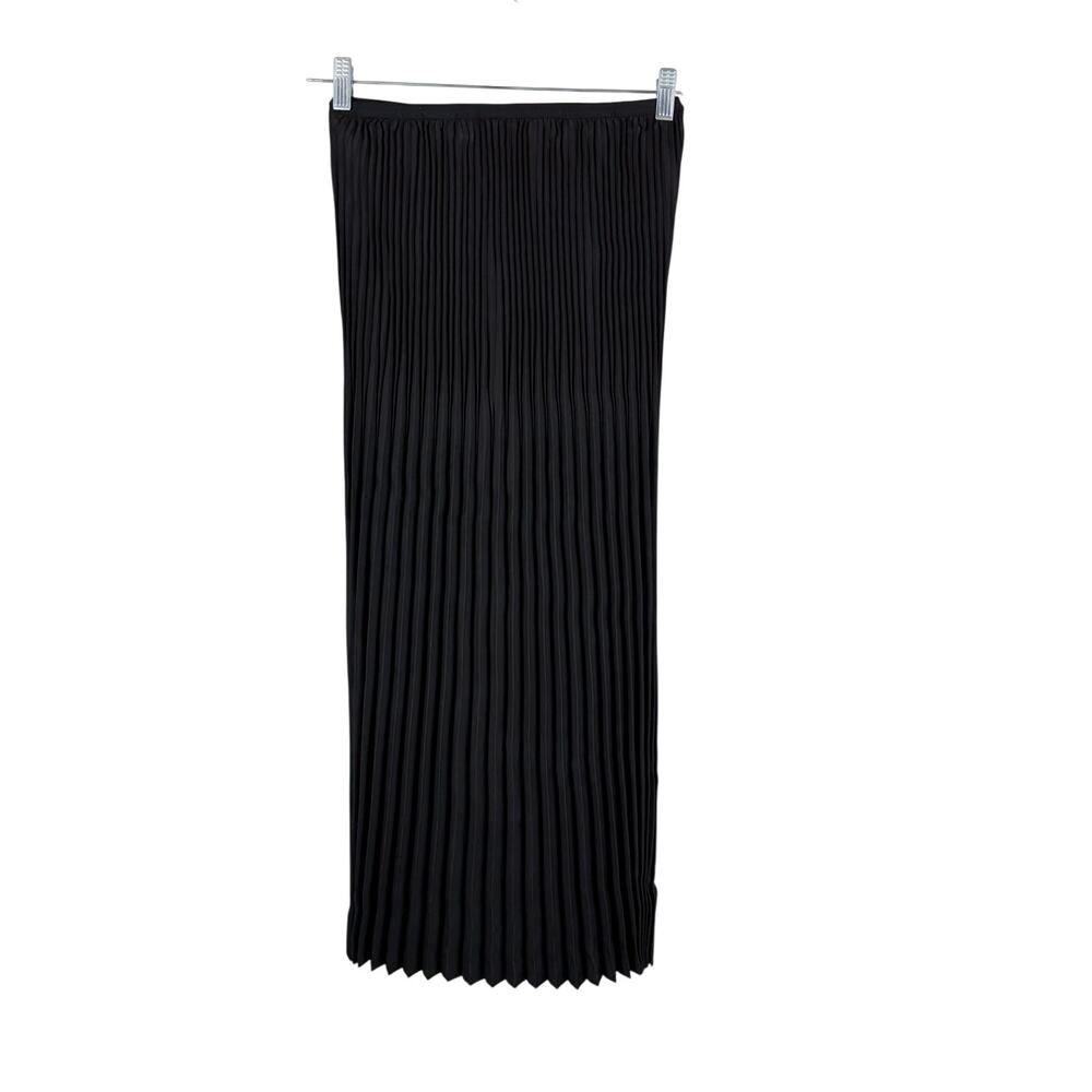 Eileen Fisher NWT Woven Wool Silk Pleated A-Line Midi Maxi Skirt Black Size 1X - Picture 4 of 9